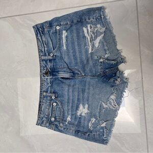 American Eagle Blue Distressed Jean Shorts